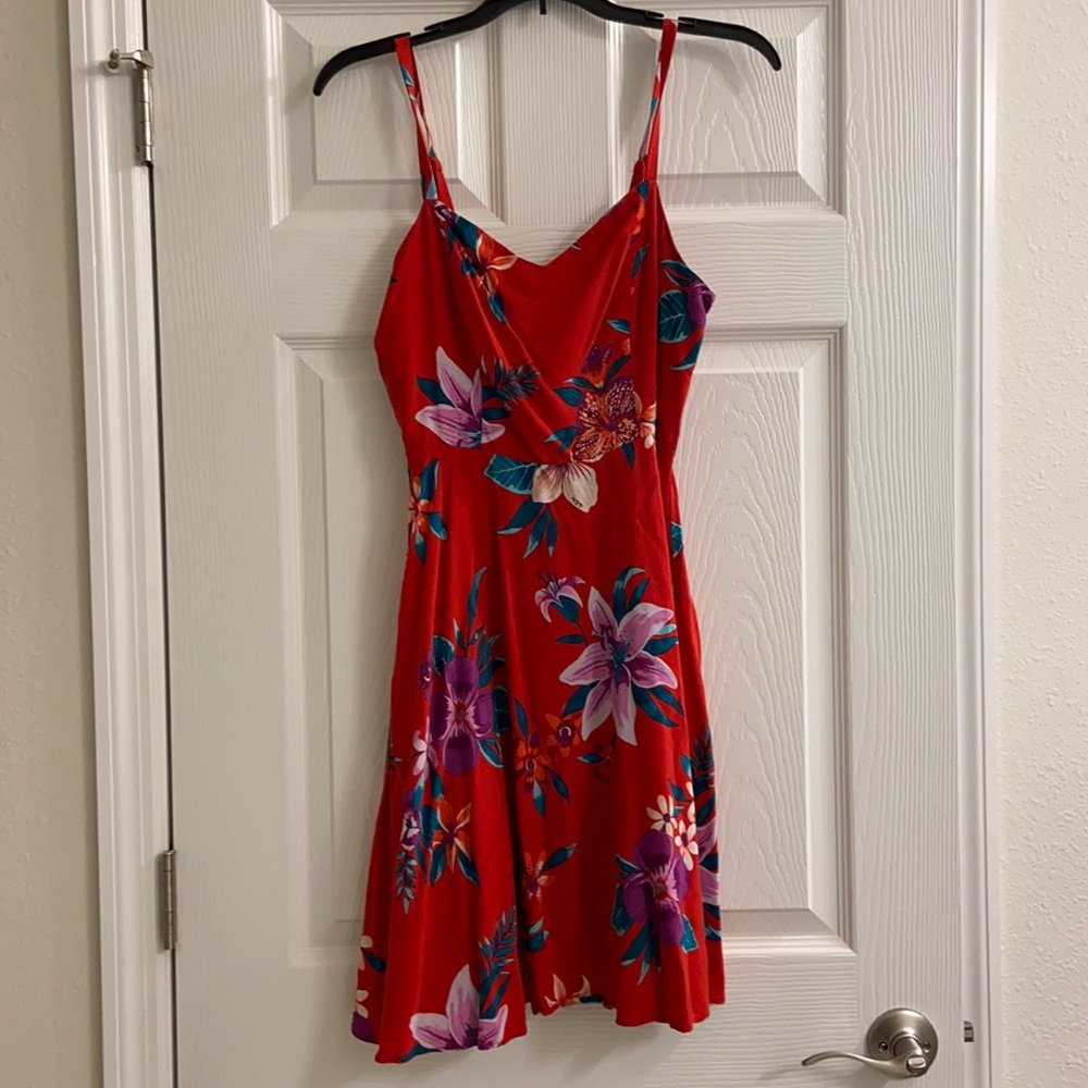 Red flower sundress
